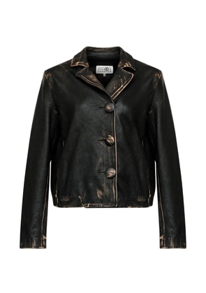 MM6 Maison Margiela buttoned leather jacket - Black
