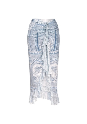 Camilla The Hum of the Alhambra tie ruffled midi skirt - White