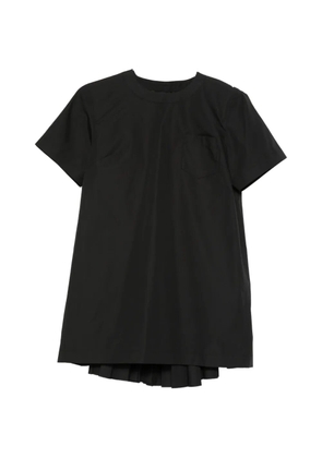 sacai pleated-detail mini dress - Black