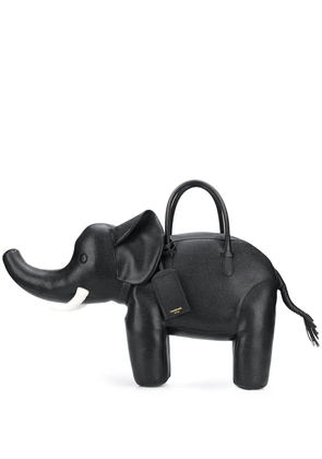 Thom Browne Elephant pebbled leather tote bag - Black