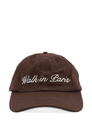 WALK IN PARIS embroidery baseball cap - Brown