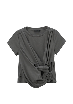 tout a coup knot-detail T-shirt - Grey