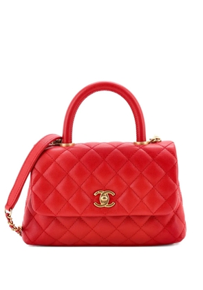 CHANEL Pre-Owned Coco Top Handle Bag Quilted Caviar Mini satchel - Red