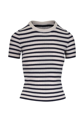 Nili Lotan striped short-sleeves top - White