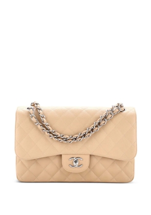 CHANEL Pre-Owned Classic Double Flap Bag Quilted Caviar Jumbo shoulder bag - Neutrals