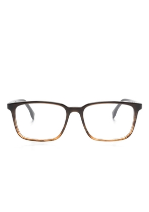 BOSS logo-print square-frame glasses - Brown