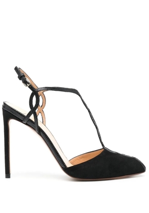 Francesco Russo twisted-strap 120mm leather pump - Black