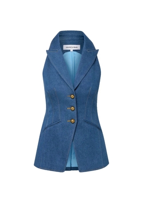 Veronica Beard Costa peak-lapel button gilet - Blue