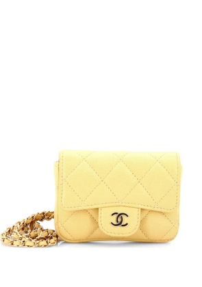 CHANEL Pre-Owned Classic Flap Chain Quilted Caviar Mini belt bag - Yellow