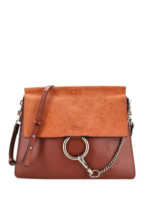 Chloé Pre-Owned Faye Leather and Suede Medium shoulder bag - Brown