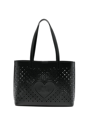 Love Moschino heart cut-out tote bag - Black
