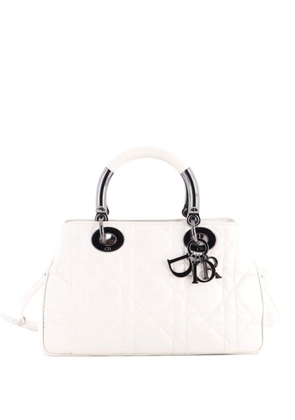 Christian Dior Pre-Owned Lady 95.22 Bag Cannage Embossed Leather Medium tote bag - White