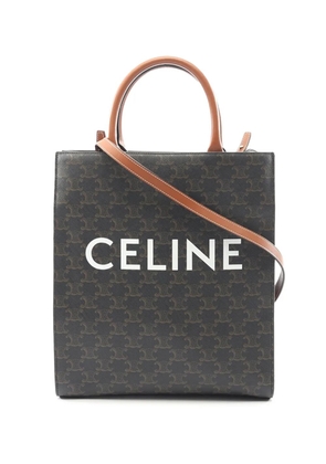 Celine Pre-Owned 2021-2026 Small Triomphe Coated Canvas Vertical Cabas tote bag - Black