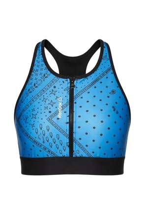Reebok print zip bra - Blue