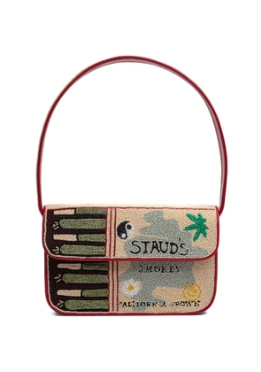 STAUD Tommy beaded shoulder bag - Neutrals
