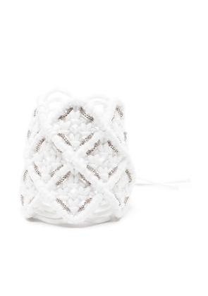 Fabiana Filippi bead-embellished knitted bracelet - White