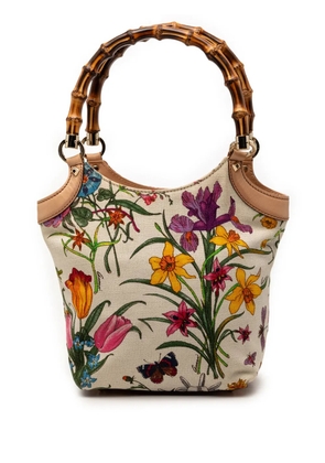 Gucci Pre-Owned 2000-2015 Canvas Bamboo Flora handbag - White