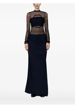 Christopher Esber sheer-paneled draped top - Black