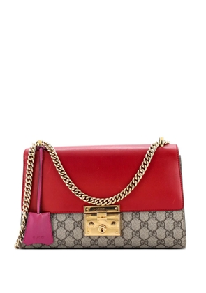 Gucci Pre-Owned Padlock GG Coated Canvas and Leather Medium shoulder bag - Brown