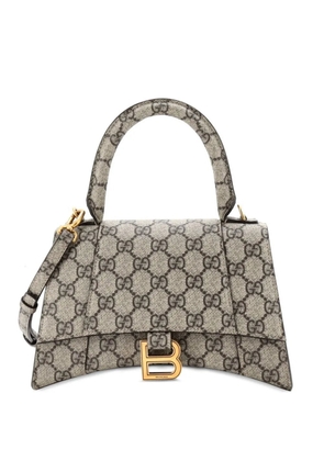 Gucci Pre-Owned x Balenciaga The Hacker Project Hourglass Top Handle Bag GG Coated Canvas Small shoulder bag - Brown