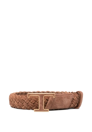 Tod's braided leather belt - Brown