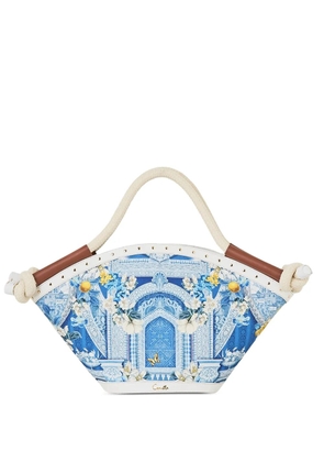 Camilla De Nada Granada floral-print knot tote - Blue