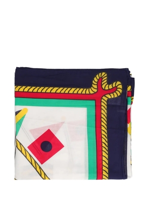 Mila Schon Vintage geometric-print scarf - White