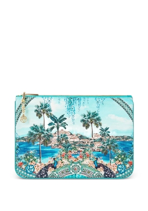 Camilla small printed clutch bag - Blue