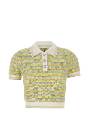 Casablanca Bourgeois striped logo polo shirt - Yellow