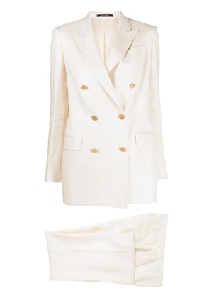 Tagliatore double-breasted linen suit - Neutrals