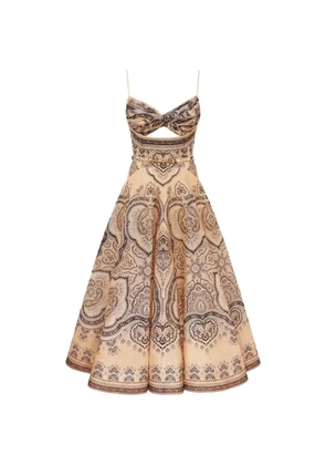 ZIMMERMANN Luna twist printed midi dress - Neutrals