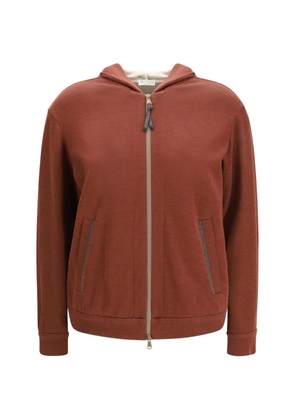 Brunello Cucinelli zip-fastening hoodie - Brown