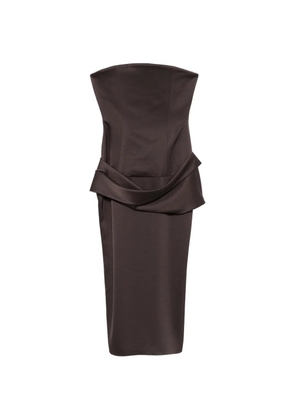 Alex Perry strapless draped dress - Brown