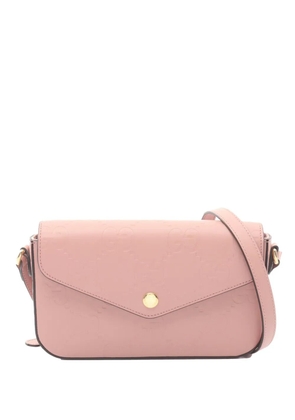 Gucci Pre-Owned 2016-2025 Super Mini GG Jumbo Embossed Leather Pochette crossbody bag - Pink