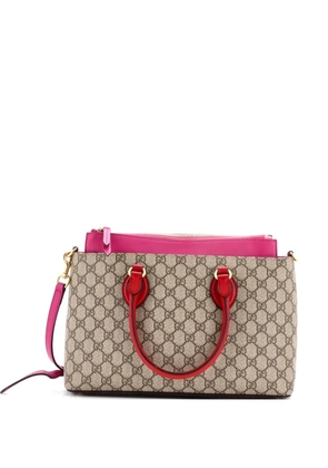 Gucci Pre-Owned Linea A Convertible GG Coated Canvas and Leather Small tote bag - Brown