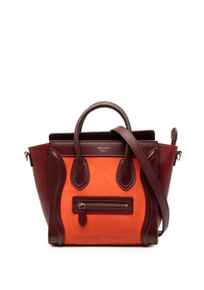 Celine Pre-Owned 2014 Nano Tricolor Nubuck and Calfskin Luggage Tote satchel - Orange