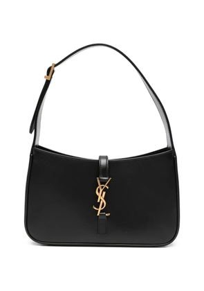 Saint Laurent Pre-Owned logo-plaque leather shoulder bag - Black