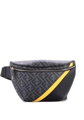 Fendi Pre-Owned Zip Zucca Coated Canvas and Leather belt bag - Black