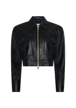 L'Agence Micah oversized leather jacket - Black