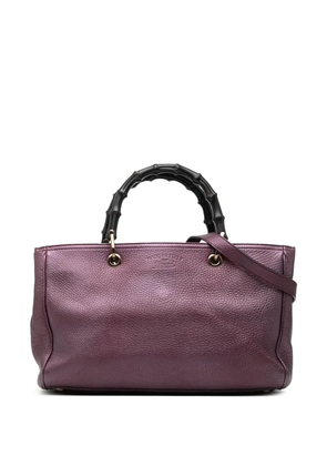 Gucci Pre-Owned 2000-2015 Medium Calfskin Bamboo Shopper satchel - Purple