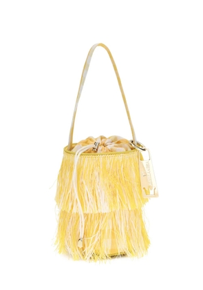 la milanesa Anemone striped fringed tote bag - Yellow