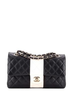 CHANEL Pre-Owned Classic Double Flap Bag Bicolor Quilted Lambskin Medium shoulder bag - Black