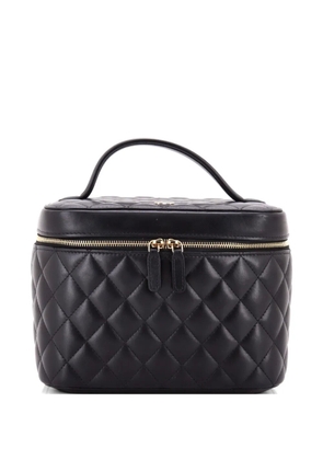 CHANEL Pre-Owned Cosmetic Case Quilted Lambskin Medium satchel - Black