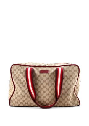 Gucci Pre-Owned Web Carry On Duffle Bag GG Canvas Large travel bag - Brown