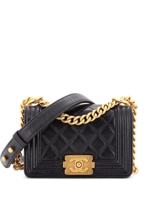 CHANEL Pre-Owned Boy Flap Bag Quilted Caviar Mini crossbody bag - Black