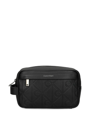 Calvin Klein logo-embossed wash bag - Black
