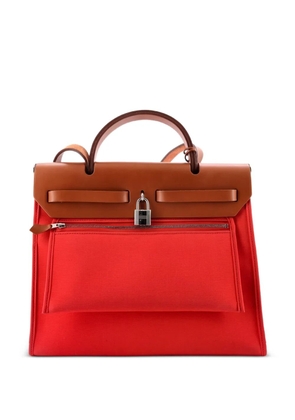 Hermès Pre-Owned Herbag Zip Leather and Toile 31 shoulder bag - Pink