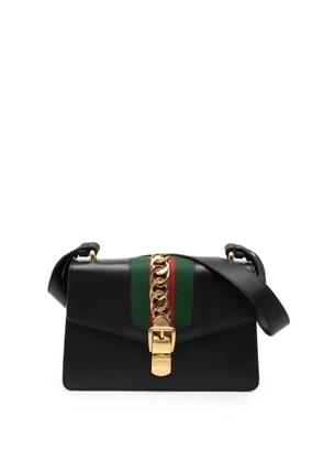 Gucci Pre-Owned 2016-2026 Small Leather Web Sylvie satchel - Black