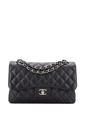 CHANEL Pre-Owned Classic Double Flap Bag Quilted Caviar Jumbo shoulder bag - Black