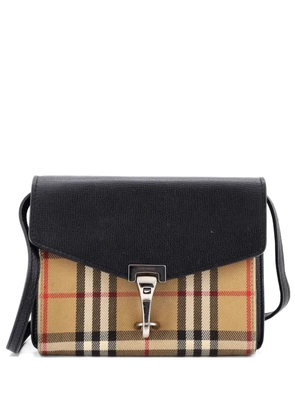 Burberry Pre-Owned Macken Leather and Vintage Check Canvas Baby crossbody bag - Brown
